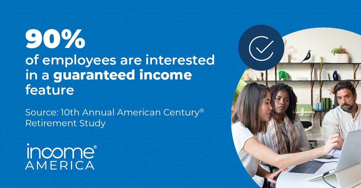 Income America (@income_america) on Twitter photo Demand for #protectedretirement solutions increases sharply as participants get closer to retirement age, according to the 10th Annual <a href="/AmericanCentury/">American Century Investments</a>
Retirement Savers Study. Employers are taking note by considering a range of #guaranteedincome options. ow.ly/bwS050OMm6k Demand for #protectedretirement solutions increases sharply as participants get closer to retirement age, according to the 10th Annual <a href="/AmericanCentury/">American Century Investments</a>
Retirement Savers Study. Employers are taking note by considering a range of #guaranteedincome options. ow.ly/bwS050OMm6k