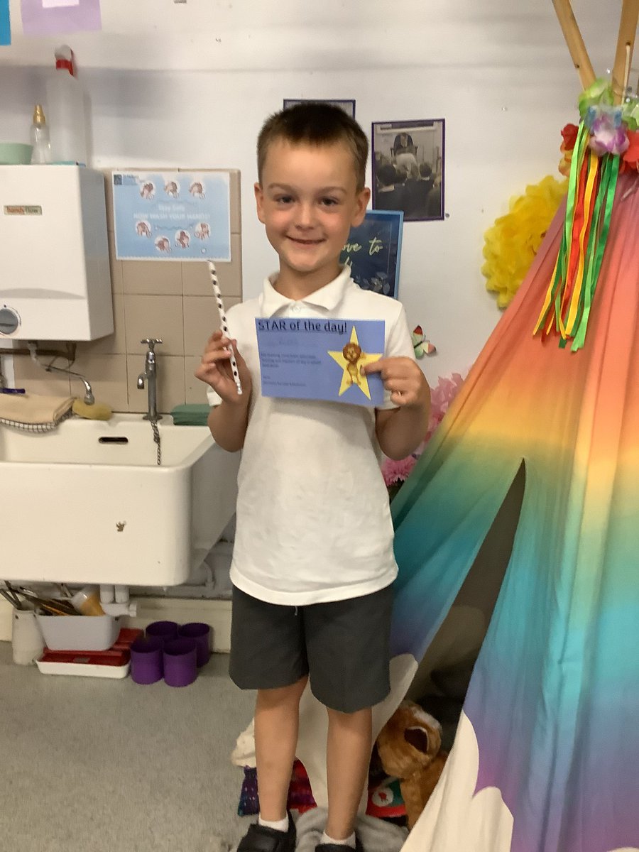 A well deserved star of the day for R today, he has come back to school with a positive attitude towards his learning⭐️