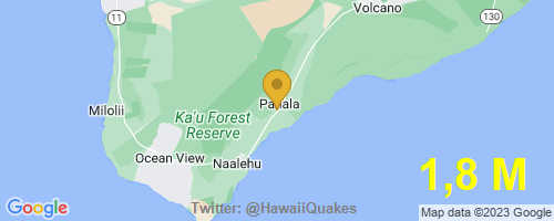 HawaiiQuakes's tweet photo. USGS reports: M1,8 Earthquake 2 km SSW of Pāhala, Hawaii,
Depth 31,0 Km @ 2023-06-13 03:59:38 HST.
More info: https://t.co/8h7maZs93K 
#EarthQuake #Hawaii #Quake https://t.co/CFP1r6DrQS