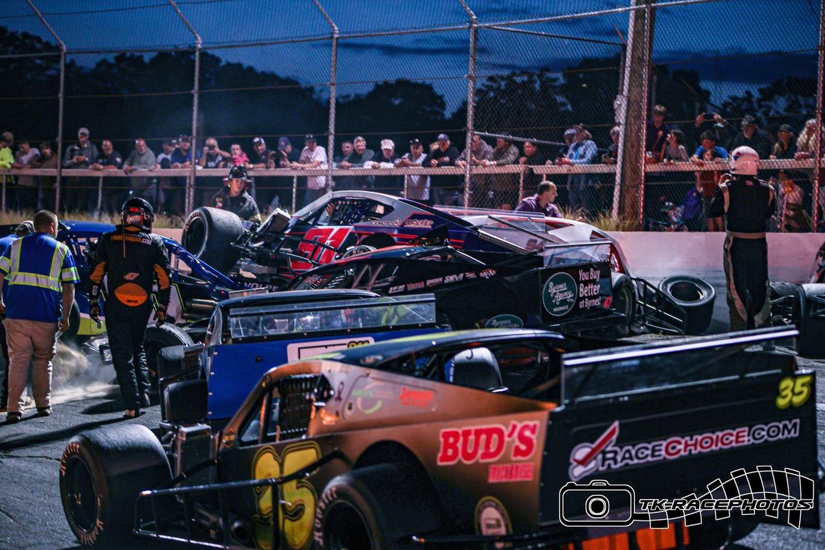 SK Modifieds? Must stand for Stephen King Modifieds cause that lap two accident was a horror story.