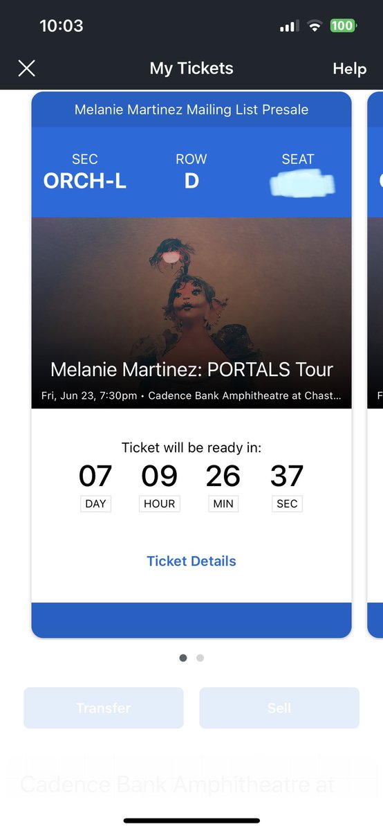 domcjuarez's tweet photo. I’m selling my two Melanie Martinez Portal tickets to the Atlanta show, I’m only selling them for what I paid for them (plus fees). Will not be selling them separately, $220 for both! We can use PP G&amp;S or Venmo! https://t.co/C7B9749cjs