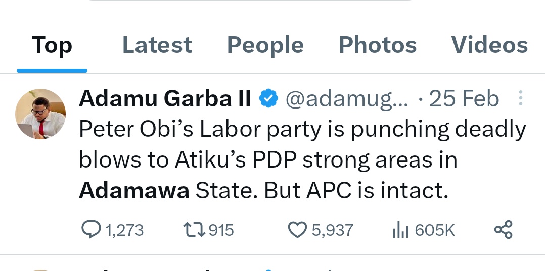 That's good 👍. I remember seeing that PO was outperforming on election Day in Adamawa and I saved the tweet cos it would come handy! 

Even APC and their bigots couldn't hide the FACT 👇