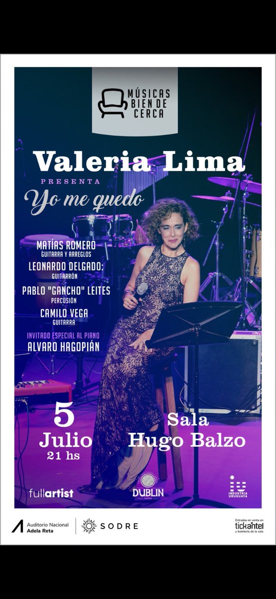 Hay fiesta en la Sala Hugo Balzo del Sodre el 5 de Julio y los espero ahí !!!
"YO ME QUEDO"
Nuevo show! Nueva banda!
Entradas en venta en <a href="/Tickantel/">Tickantel</a> !!!