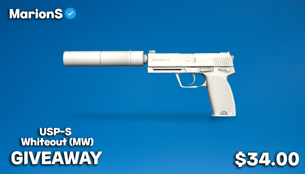 🚨GIVEAWAY🚨

🎁 USP-S | Whiteout 🎁

👉To Enter : 

✅Follow: @Marions555 & @digitzCS 
✅Like and Retweet this post
✅Tag 2 friend

⏰Ends in 3 Days !
#csgogiveaways #CSGO #CS2 #csgoskins