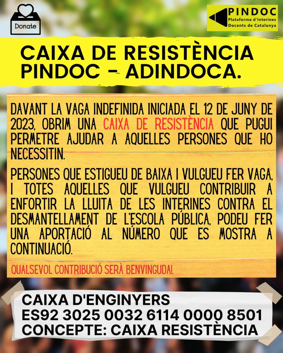 PINDOCxCAT's tweet photo. Que res sigui impediment per fer la vaga!!! 💪💪💪💪 https://t.co/jJIEXZs7Ay