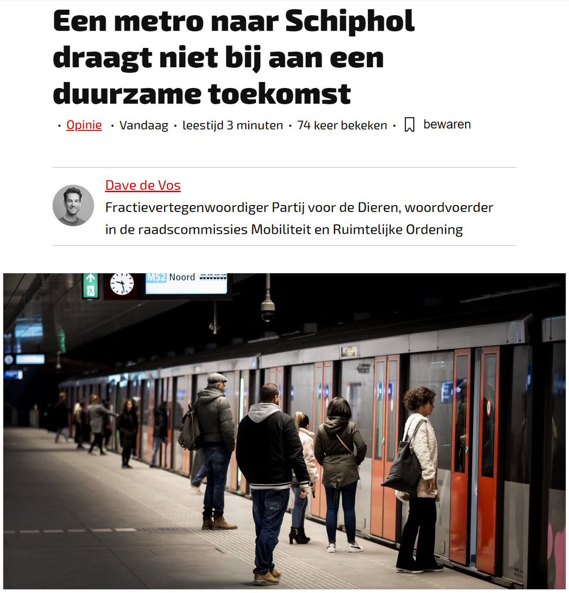 Opinie: 'Een metro naar Schiphol draagt niet bij aan een duurzame toekomst.' Amsterdam, stap uit de package deal met het Rijk en investeer in fatsoenlijke bereikbaarheid van de stad boven het IJ. #noordzuidlijn #schiphol #sprongoverhetij #amsterdamnoord
tinyurl.com/ynu9k7v7