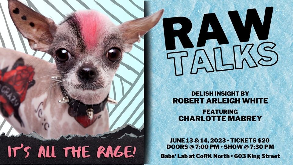 mocando's tweet photo. I'm looking forward to catching my old (cough cough) friend Robert @ArleighWhite tomorrow night for RAWtalks at Barbara Colacielo's #BabsLab at #CoRK. He will once again take the stage with Charlotte Mabrey. Talk about the Dynamic Duo! I hear it's All the Rage! https://t.co/Hj5YHKgrD8