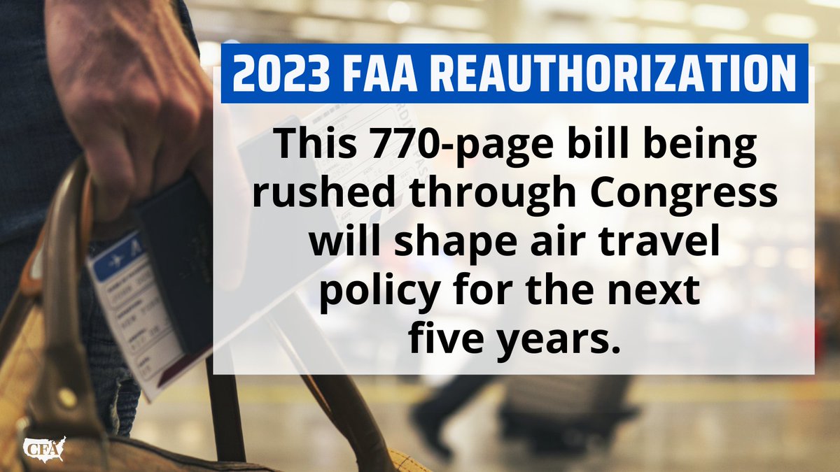 ConsumerFed's tweet photo. The House T&I Committee has introduced its #FAAReauth language which will shape public policy around air travel for the next 5 years. Consumer advocates are worried... https://t.co/8CJMo5GZ9X
