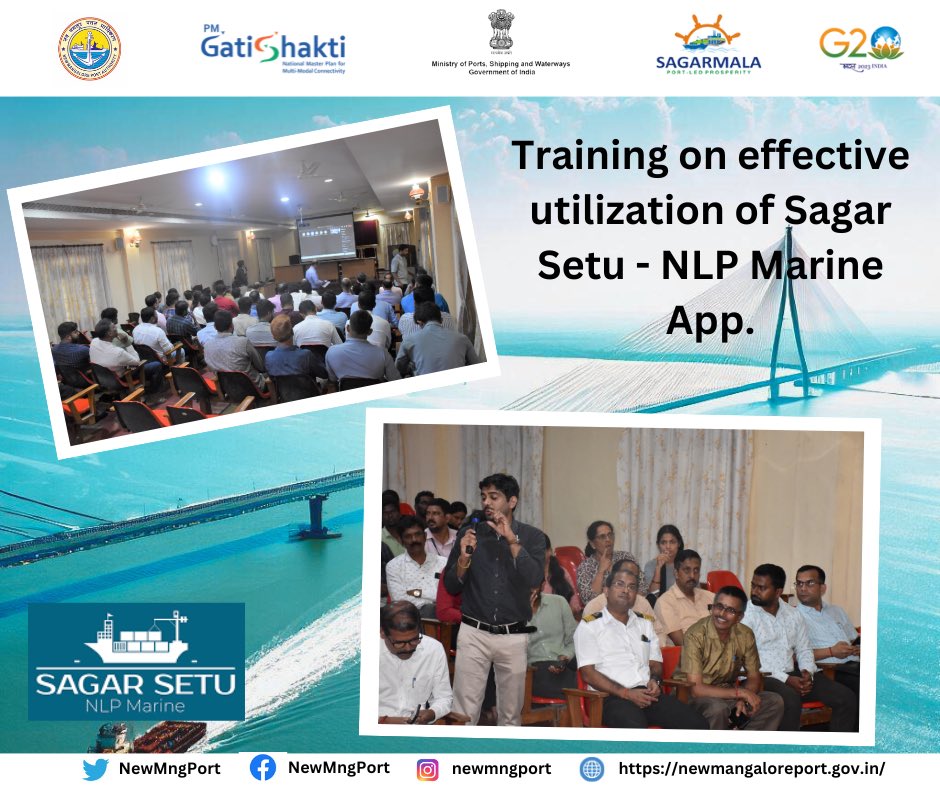 NewMngPort's tweet photo. NMPA employees & Port users today attended a hybrid training session organised by @Indportsassn on effective utilisation of #SagarSetu NLP-Marine app. https://t.co/851vs0pOD7
