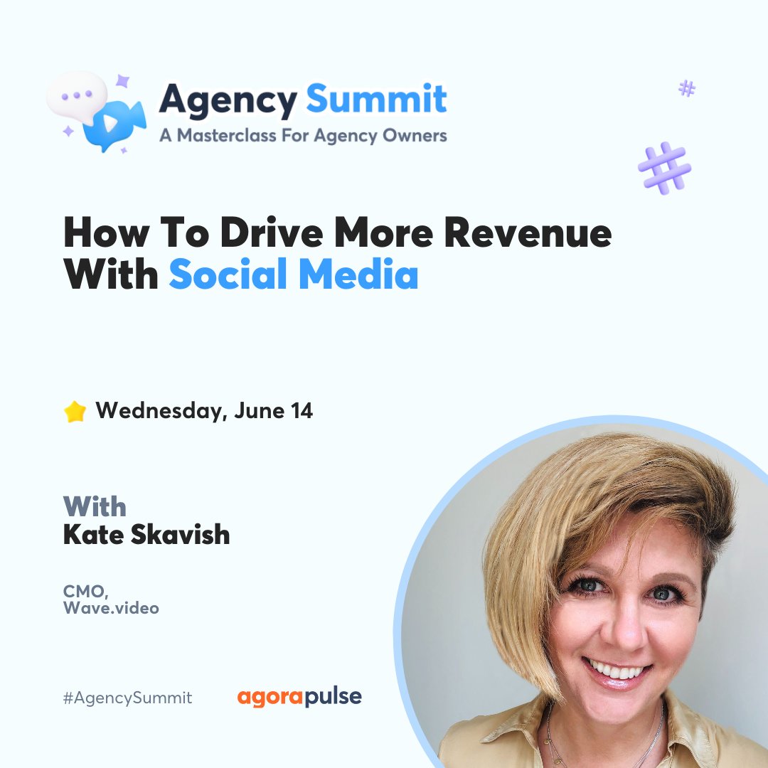 Wave.video (@wave_video) on Twitter photo Learn more about how to drive more revenue with #SocialMedia!
Tomorrow 🚀 #AgencySummit by <a href="/Agorapulse/">Agorapulse</a>
Check out the full agenda, including opportunities to network with fellow attendees, free workshops with speakers, and more! social.agorapulse.com/summit Learn more about how to drive more revenue with #SocialMedia!
Tomorrow 🚀 #AgencySummit by <a href="/Agorapulse/">Agorapulse</a>
Check out the full agenda, including opportunities to network with fellow attendees, free workshops with speakers, and more! social.agorapulse.com/summit