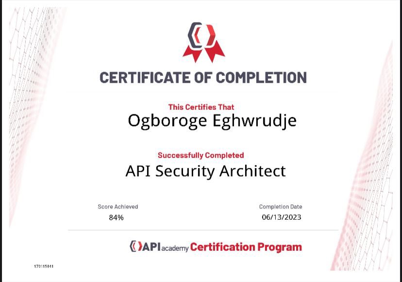 Wiseone__'s tweet photo. Happy to share that I have achieved a new certification in API Security! 🚀

I am proud to have improved my skills and expertise in API security. This certification represents an important step in my career growth and further strengthens my commitment to continuous learning. https://t.co/NXhDbkCK05