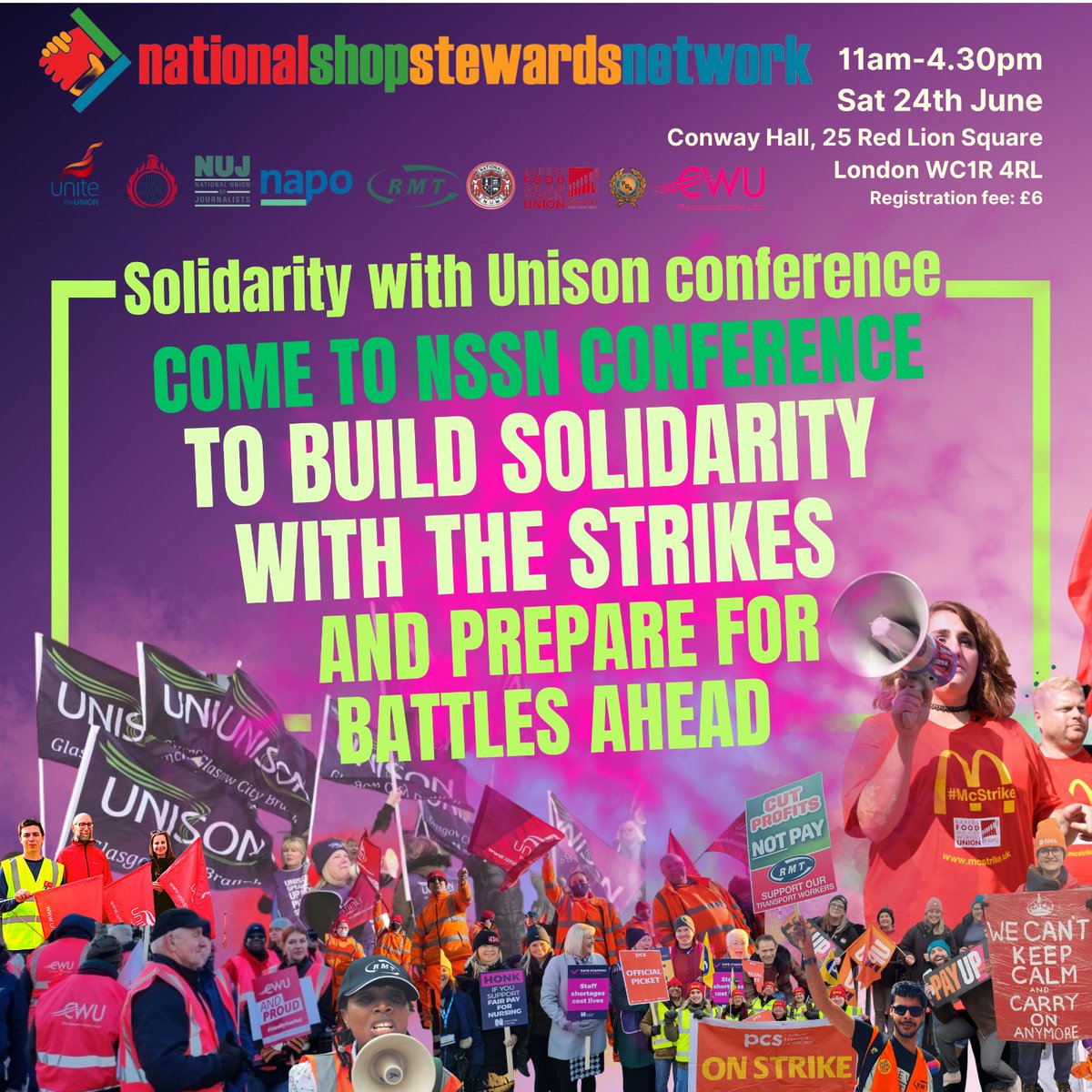 #NSSN sends #solidarity greetings to everyone attending @unisontheunion #undc23 in #Liverpool 
#SaveOurNHS 
#PayUp2023
#StrikeTogether 
#RightToStrike