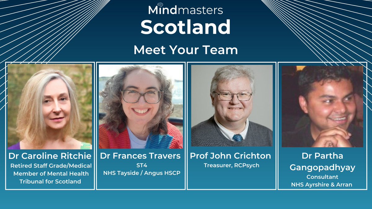 Meet your team representing Scotland for #Mindmasters 2023! Putting their knowledge to the test and hoping for the win at Mindmasters 2023 are…

🏆Support our Team at #RCPsychIC 2023! #GoTeamScot @nanonanu
bit.ly/3lUbN6G