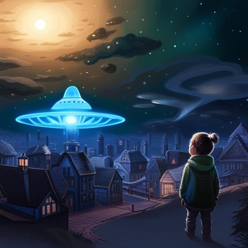 the_corpg's tweet photo. "I'll never go back home"..
but then she saw something hovering over her house...
@nightcafestudio #digitalart #texttoimage #aiartist #ufo #saucer #flyingship #spaceship #scarynight #lostchild #alienattack #town https://t.co/suOx9RF2SB