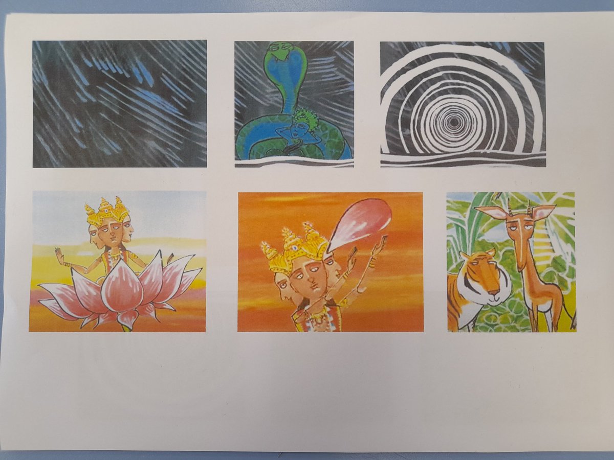 MrsRobson4's tweet photo. Y1 have been looking at the Hindu story of creation today. We used the pictures and an iPad to record ourselves re-telling it. @WansbeckPrimary https://t.co/7GUE4DUF6L
