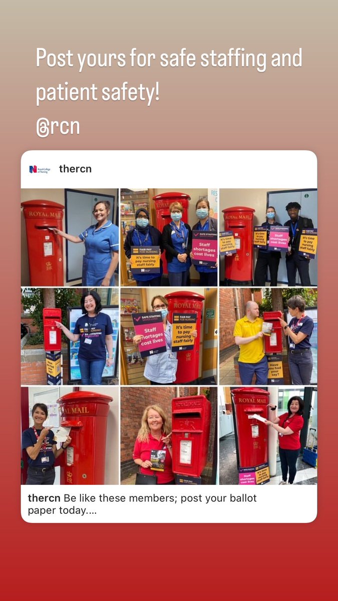 I’m amazed at how many of my nursing colleagues haven’t returned their ballot paper. If you haven’t already it’s open till the 23rd June - get it in the post for safe staffing and patient safety!
 <a href="/theRCN/">The RCN</a>