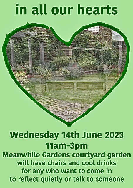 💚 All welcome tomorrow in our courtyard garden 156-158 Kensal Road W10 5BN, we’ll have chairs and cool drinks for you 11-3pm - please share 🌿#communitygarden #quietspace #greenspace #northkensington #Grenfell #grenfellanniversary #kensington #London #foreverinourhearts 💚