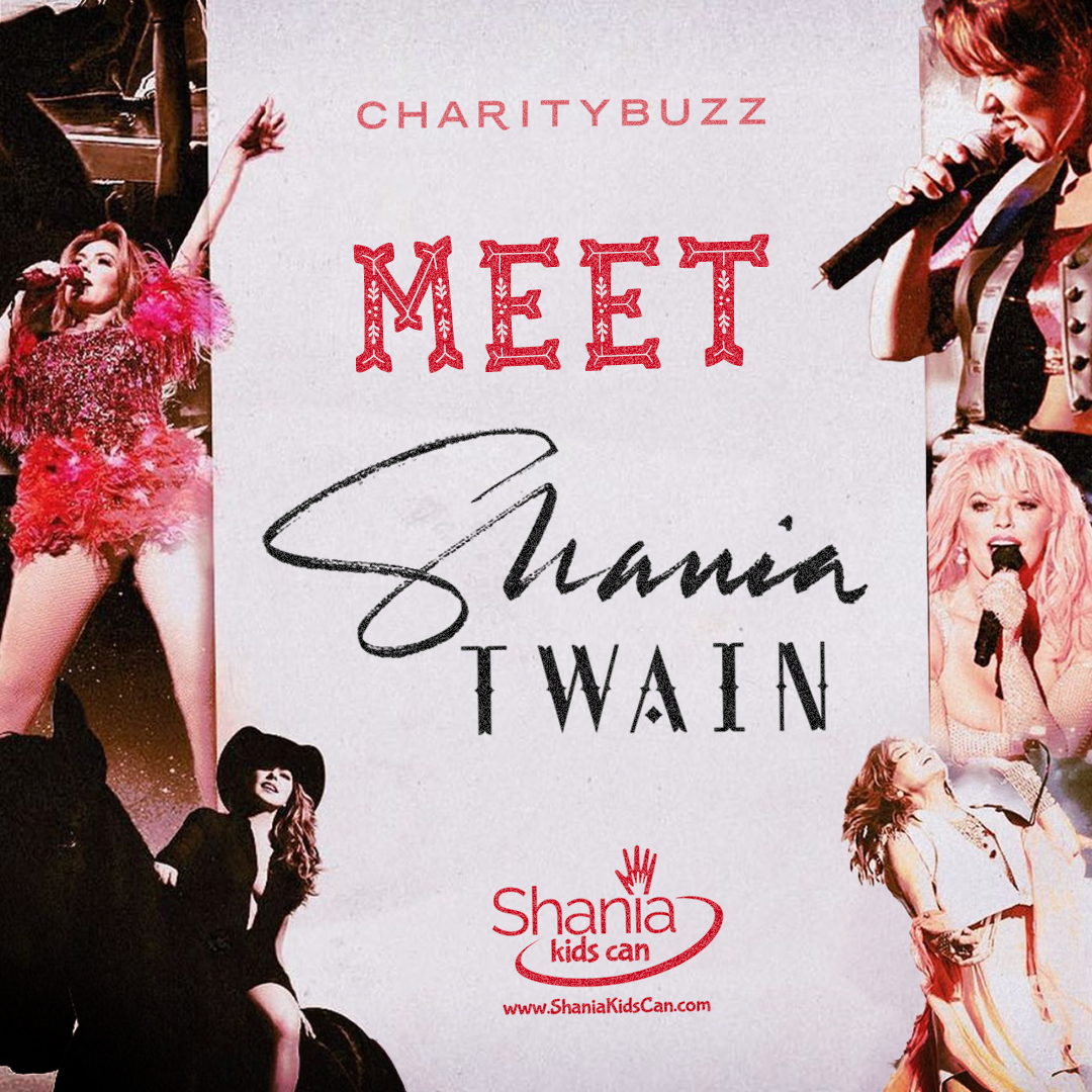 CLOSING TODAY! We have so many incredible opportunities to meet the queen of country, @ShaniaTwain, on tour stops across the US and Canada. Place your last minute bids NOW in support of @shaniakidscan at Charitybuzz.com/ShaniaKidsCan.