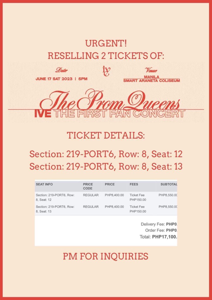 injunini's tweet photo. wts lfb ph
Ive the prom queens
LowerBox A section 219 Row 8
- negotiable price
- rfs: got the desired ticket hehe
dm mee!!!!!!
tags : Ive Concert Wonyoung Rei Liz Leeseo Gaeul https://t.co/RKMHyfoqHV