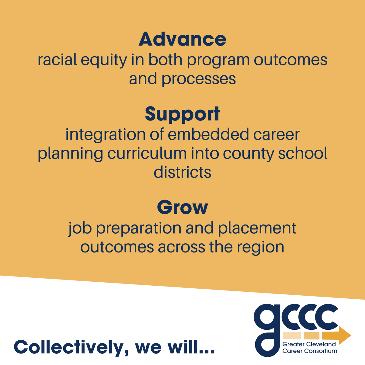Collectively, we will... #GCCC #advance #support #grow
