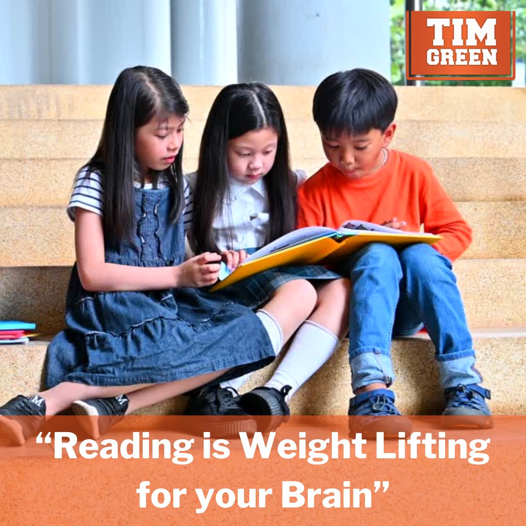 timgreenbooks's tweet photo. Unlock the power of reading. It's weightlifting for your brain. Turn pages, grow stronger. Expand knowledge, imagination, and critical thinking. 
.
#meetTim #dreamscometrue #NFLplayerturnedauthor #finalseason #timgreen #nytbestseller #footballfamily #quarterback https://t.co/ScRvR7Ez6p