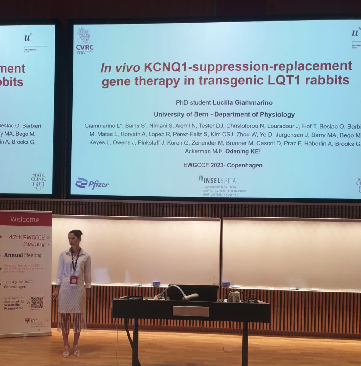 OdeningLab's tweet photo. Great presentation by our PhD Student Lucilla Giammarino on our novel gene therapy in #LQTS together with @MJAckermanMDPhD and @sahejbains at the 47th #EWGCCE Meeting in Copenhagen.
@CarolRemme @JordiHeijman @danmjohnson @niels_voigt @MortenBThomsen #basicEP #EPeeps https://t.co/6oVwb65ZPh