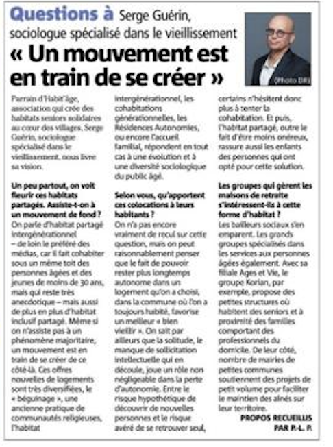 #Bienvieillir. Mon itw dans <a href="/Nice_Matin/">Nice-Matin</a> Les #seniors + en + désireux de choisir selon leur #habitat : co-location générationnelle, #béguinage, #accueil #familial, habitat partagé,  #Résidence #Autonomie, #RSS... Mobilisation citoyenne, #Hlm, acteurs privés...