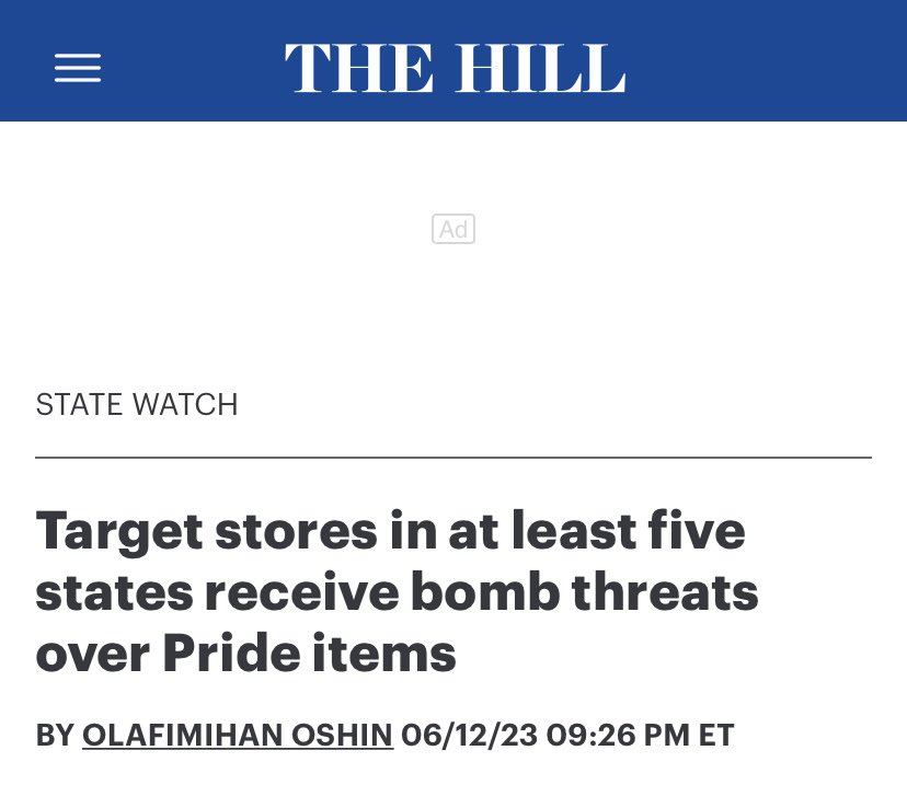 libsoftiktok's tweet photo. The media wants you to believe that a right wing terrorist sent bomb threats to target.

The bomb threats actually came from an LGBTQ activist who was upset that target REMOVED some pride items. 

You would never know that from the headlines though! https://t.co/qwebmc71tF