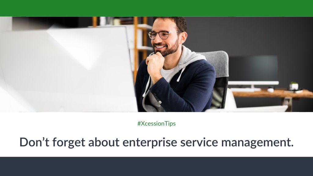🤔 Is it enterprise friendly? You're definitely not getting value for money if you only use your ITSM tool to manage IT. 

#Xcession #ITManagedServices #ITSMSuccess #ITServiceDelivery #ITSMCapabilities #ITSM #ServiceManagement #ITSMTool #EnterpriseServiceManagement