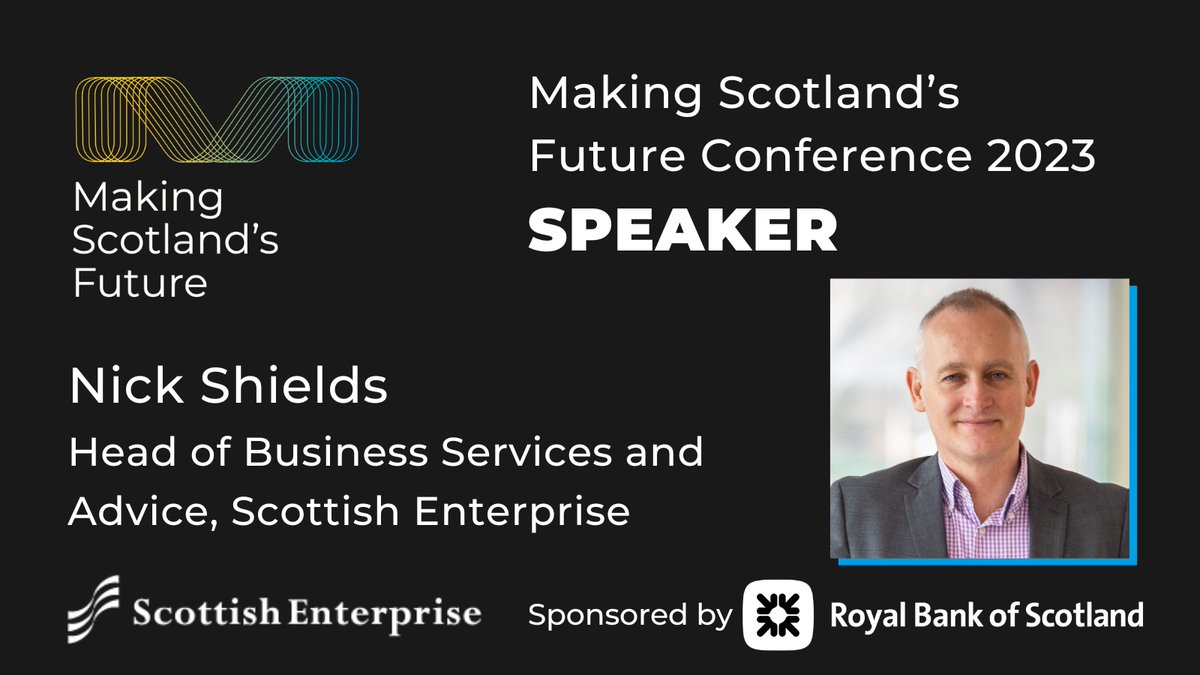We're thrilled Nick Shields, Head of Business Services and Advice, <a href="/scotent/">Scottish Enterprise</a> will be speaking at Making Scotland’s Future 2023! Join him for insights on key areas for manufacturing success.

Find out more and book today 👉makingscotlandsfutureconference.scot/speakers/nick-…

#MakingScotlandsFuture #conference
