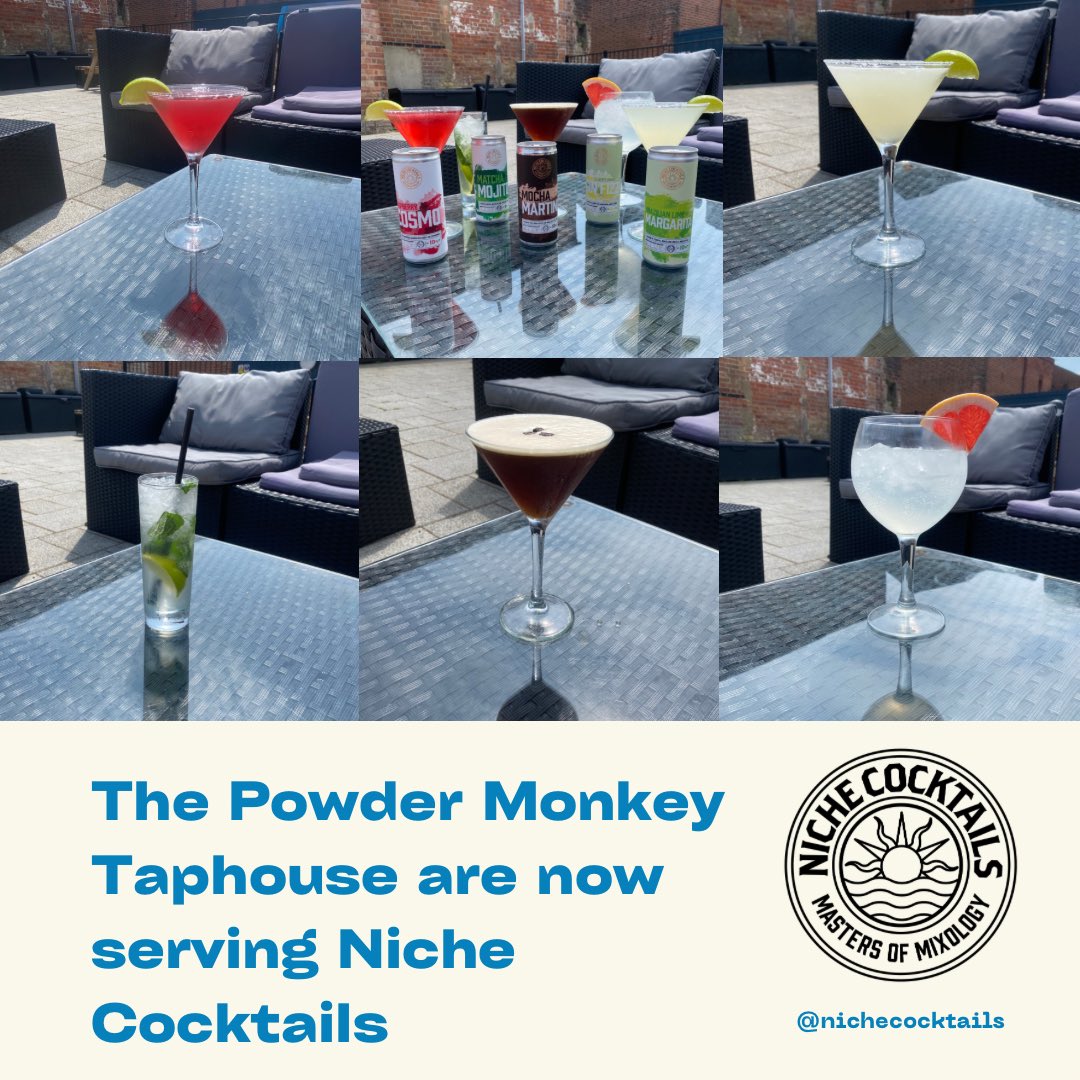 The Powder Monkey (@powdermonkeytap) on Twitter photo Cocktails have finally arrived at The Powder Monkey Taphouse!🍹
We are now serving <a href="/nichecocktails/">Niche® Cocktails</a> . The perfect drinks for summer evenings🍹🍸🐒 Cocktails have finally arrived at The Powder Monkey Taphouse!🍹
We are now serving <a href="/nichecocktails/">Niche® Cocktails</a> . The perfect drinks for summer evenings🍹🍸🐒