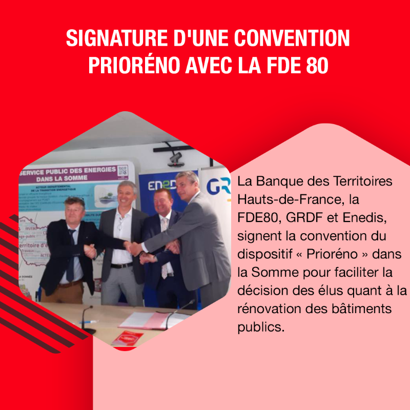 BanqueDesTerr's tweet photo. Les dernières actus de nos #territoires 👇
La @Bdt_HtsDeFrance signe une convention #Prioréno dans la Somme.
En @BdT_Occitanie: lancement de la foncière commerciale #ODIL à Nîmes.
Les Rencontres nationales des Démonstrateurs de la ville durable ont lieu à Rennes! @BdT_Bretagne