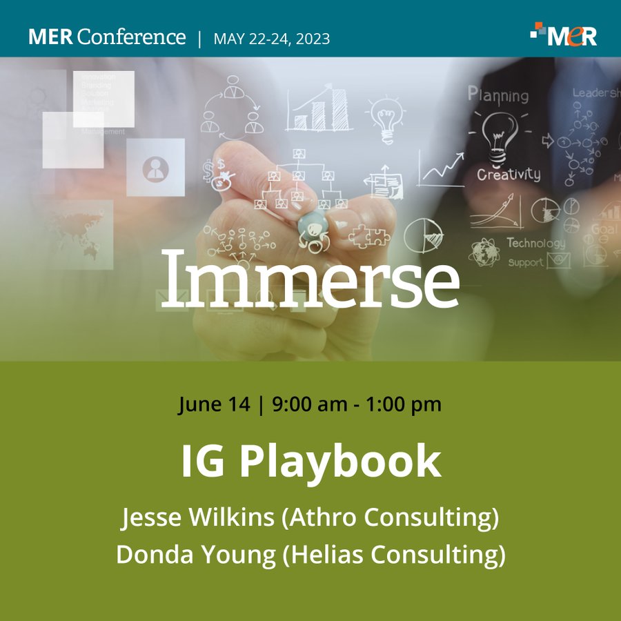 Today is the last day to register for my and <a href="/DondaYoung/">Donda Young, CIP, AIIM Fellow 🌈</a> 's MER Immerse Live hands-on workshop tomorrow on How to Build an IG Playbook. Register using JUNEIMMERSE and save $50! 

merconference.com/page/2274395/r…