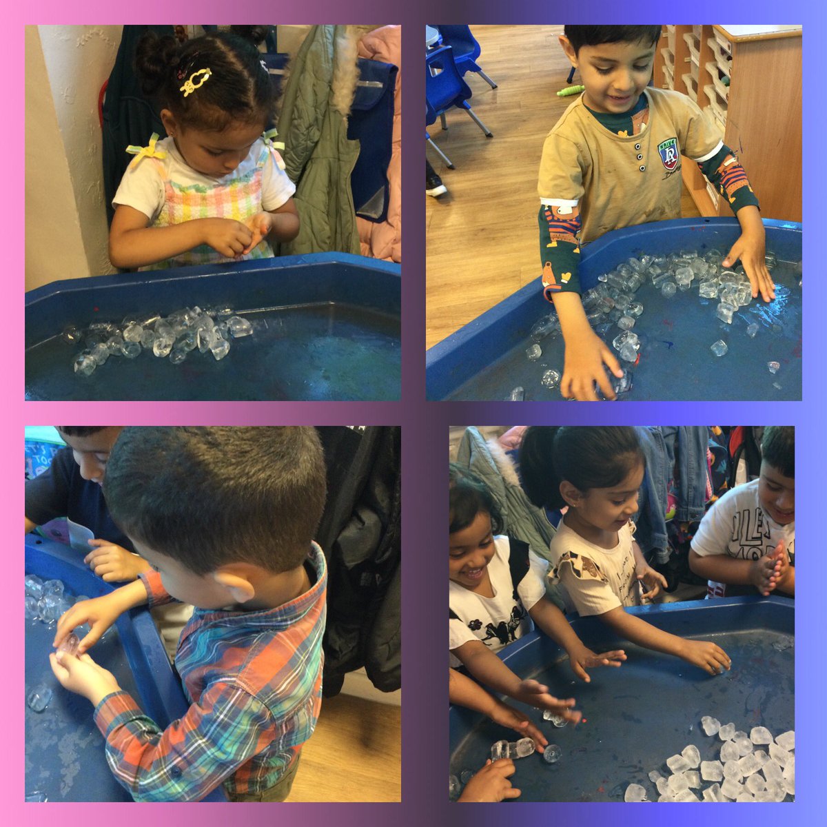 AlstonEyfs's tweet photo. In nursery we have loved exploring ice and how it changes when we hold it. https://t.co/q5vN2hhJtQ