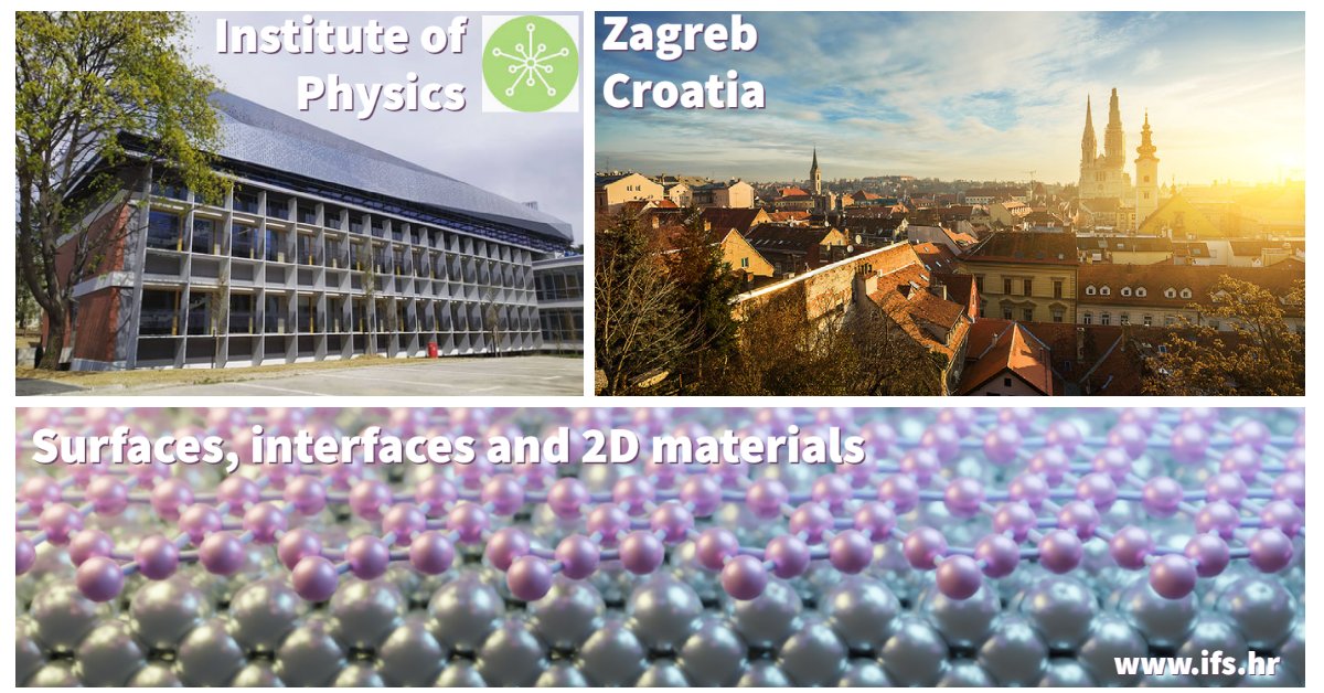 A great postdoc opportunity to work on #2Dmaterials and #2Dheterostructures in our #SIMAT group at the Institute of Physics in Zagreb. If you are interested, send us your CV and motivation letter by July 15th. Please spread the word!🙂 euraxess.ec.europa.eu/jobs/hosting/p…