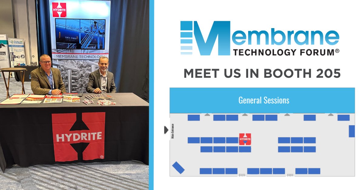 Attending #MembraneTechnologyForum this week? Don't miss:

📍 Chatting with Paul, Carl, and the experienced Hydrite team at booth 205
💡 Sitting in on Hydrite Lead Product Development Chemist Ashlee Chramega's session at 3:55PM

We'll see you soon! #DairyIndustry