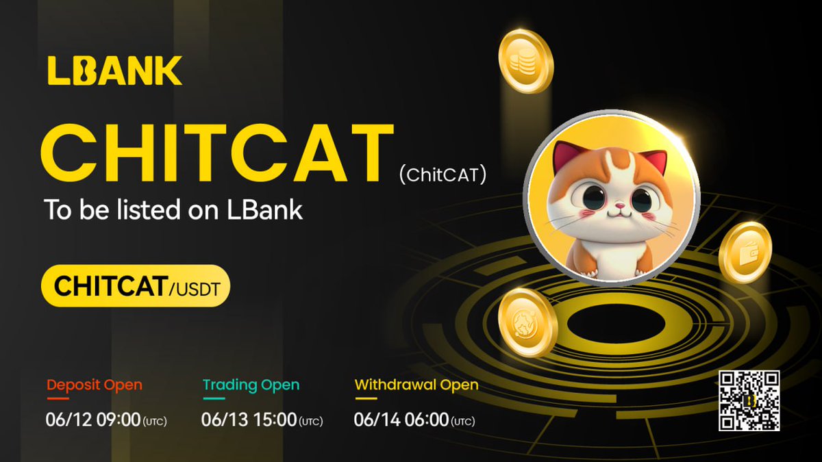 ChitCAT  will be listed on LBank with CHITCAT/USDT pair

🟢Deposit: Opened 
🟢Trading Time: Today at 15:00 UTC
🟢Withdraw Time: 14-06-2023 at 06:00 UTC 

🟢Trade From here: lbank.com/en-US/trade/ch…

More surprises and CEX listing on the way. Get ready 🚀🚀

#ChitCAT #LBank