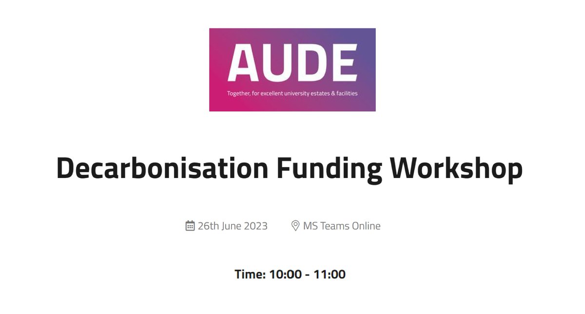 Come along to @AUDE_news Online Decarbonisation Funding Workshop to hear from our Triple Point Heat Networks team. On 26th June, Samantha Shea, Lauren Bright and Amy Fry will be speaking. Visit aude.ac.uk/eventbooking/v… to reserve your free place. #HeatNetworks #DistrictHeating