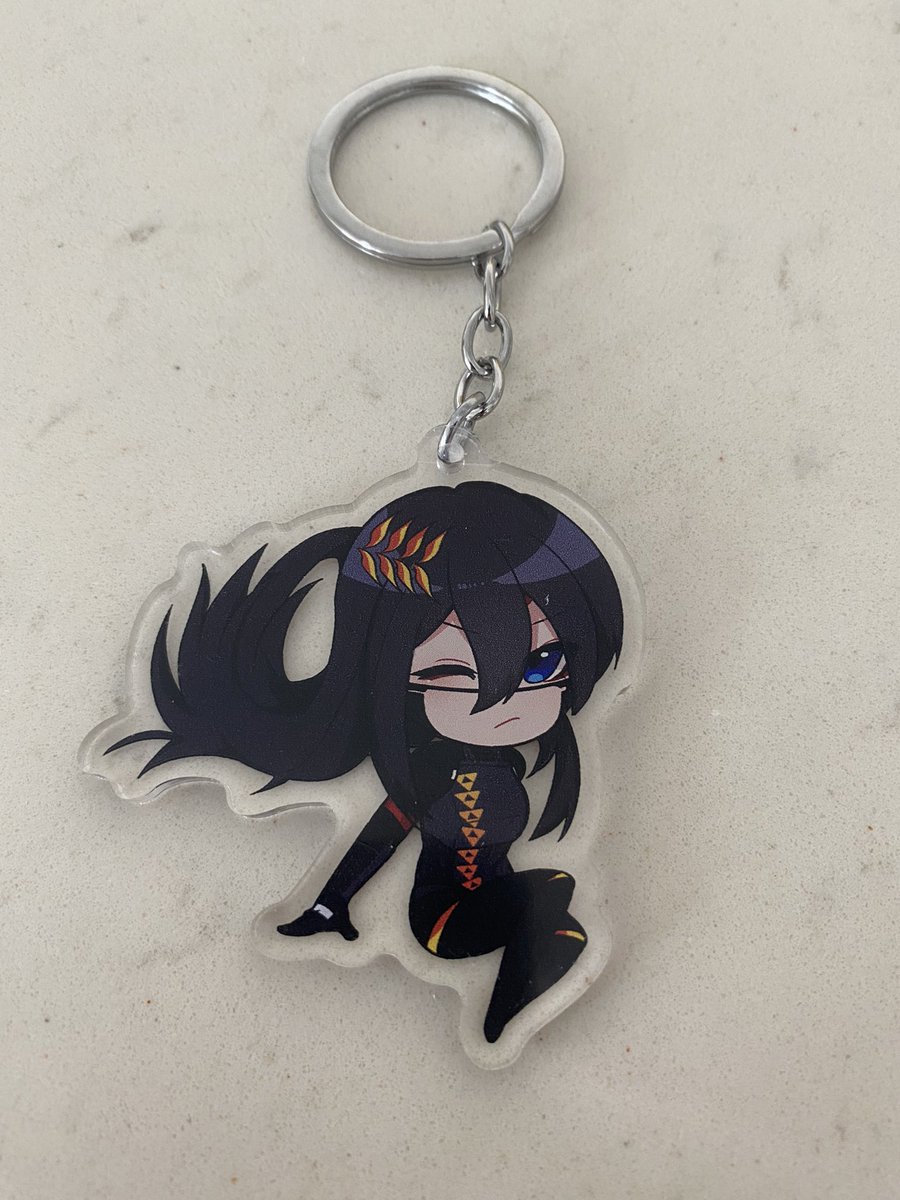 I figured I’d post it here too, but here’s a double sided Signalis keychain I made for myself :]