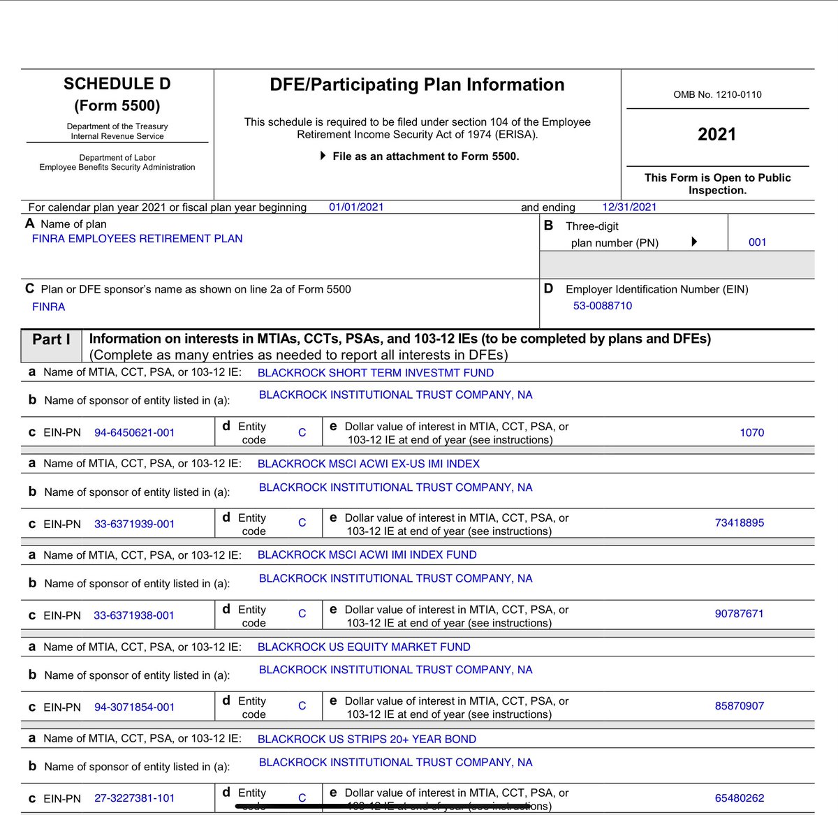SnowMoxie's tweet photo. What does a conflict of interest look like? What if I told you that the 2 global investment super powers, BlackRock and Vanguard are currently managing the FINRA’s retirement & savings plans. $2+Billion with Vanguard & $644Million is being advised and invested with BlackRock Institutional Trust.. wait?! Isn’t that the Thrift Savings Plan BlackRock fund?? I thought only GOV. Employees had access to that retirement fund? Soooo is FINRA admitting to being a gov. Employee through their retirement stream? 🤔🫣😳😳😳😳😳😳👇👇👇👇#BreakingNews #WTF #News #MMTLP #AMC #GME #Investor #Finance #GameOver