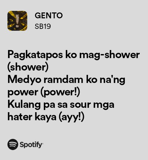 tomnook_19's tweet photo. #NowPlaying GENTO by #SB19 

we have tagalog song going viral internationally tapos yung lyrics merong tungkol sa kili-kilo power 🥳 o diba. kung CIV ito i'd consider this a cultural victory 😭

GLITT3RING STELL
@SB19Official
#GENTOonBillboardPHSongs 

https://t.co/7KnCw5Nwu4 https://t.co/KhXdQldDbz