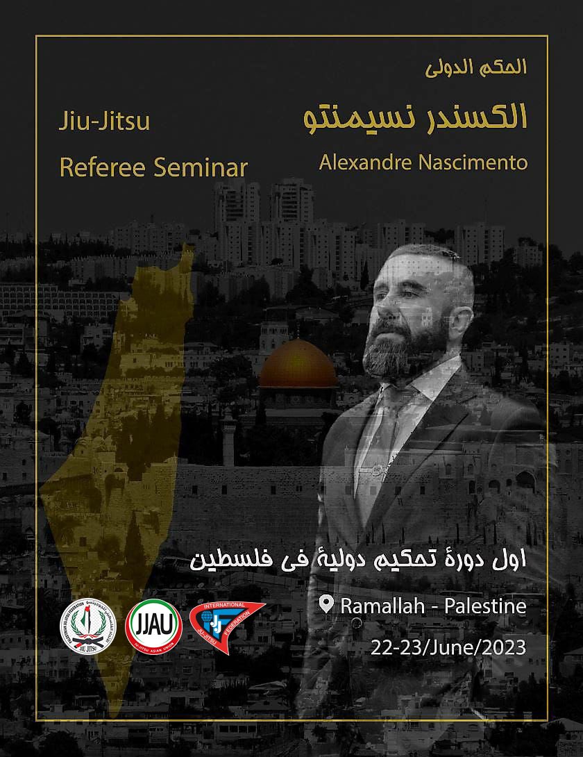 Ramallah, Palestine 🇵🇸 Brace yourselves for an incredible opportunity! Alexandre Nascimento Head of Referee will be hosting a Referee Seminar on 22-23 June 2023 🗓️ Join us for two days of learning, growth, and excitement! 👏

#JJAU #JiuJitsu #RefereeSeminar #Ramallah #Palestine