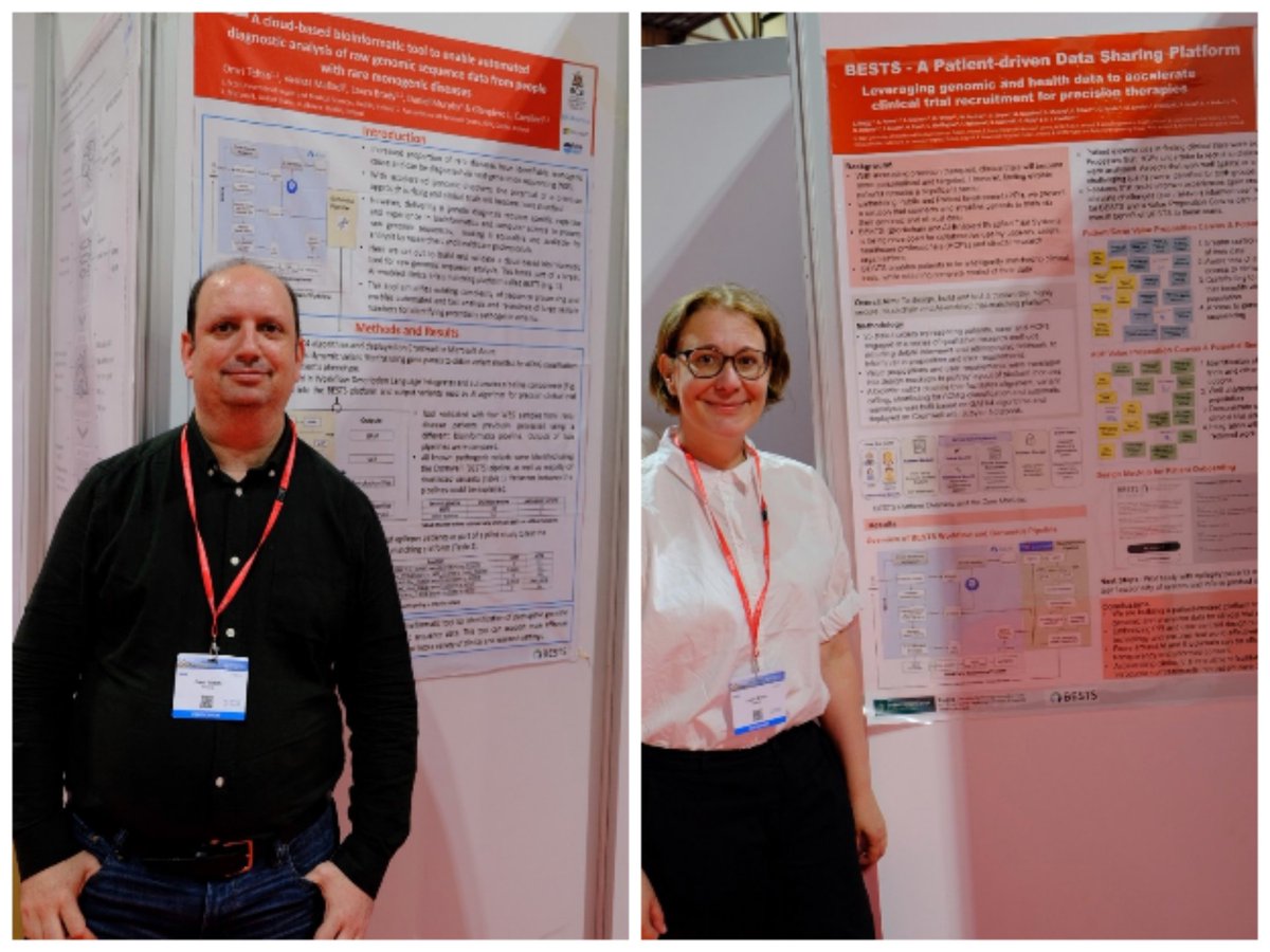 Great representation of the BESTS programme at #ESHG2023 with two posters! I presented on the co-design and development of our patient-driven clinical trials platform while Omri Teltsh showcased his work on an automated bioinformatics pipeline for genomic sequence analysis 🧬