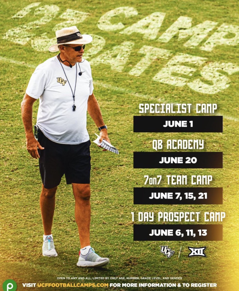 Bradyn Cook 🧑🍳 (@bradyncook9) on Twitter photo I will be at <a href="/UCF_Football/">UCF Football</a> for my first Prospect Camp! Ready to show off my skills. #GoKnights <a href="/TeamKamMartin/">Kam Martin ⁶</a> <a href="/CoachHinshaw/">Darin Hinshaw</a> <a href="/CoachGusMalzahn/">Coach Gus Malzahn</a> <a href="/Coach_BenderPb/">Coach Bender</a> <a href="/CoachStefon321/">CoachStefonJ</a> <a href="/pbhs_football/">Palm Bay High Football</a> <a href="/A_Parker321/">Amir Parker</a> I will be at <a href="/UCF_Football/">UCF Football</a> for my first Prospect Camp! Ready to show off my skills. #GoKnights <a href="/TeamKamMartin/">Kam Martin ⁶</a> <a href="/CoachHinshaw/">Darin Hinshaw</a> <a href="/CoachGusMalzahn/">Coach Gus Malzahn</a> <a href="/Coach_BenderPb/">Coach Bender</a> <a href="/CoachStefon321/">CoachStefonJ</a> <a href="/pbhs_football/">Palm Bay High Football</a> <a href="/A_Parker321/">Amir Parker</a>