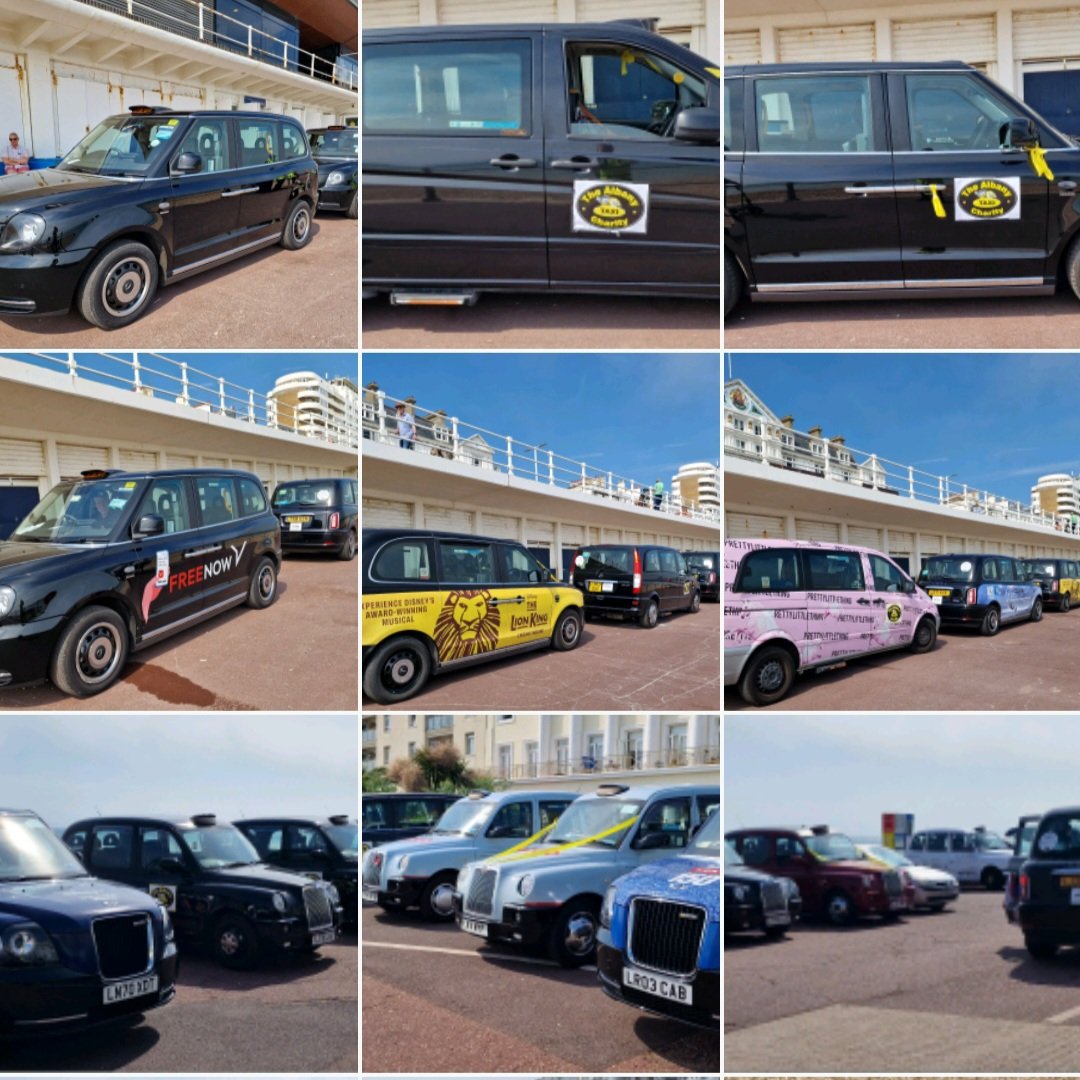 LordBrett1066's tweet photo. Hastings Lions Vice President #PlatinumChampion @LordBrett1066 supporting the #RunToTheSunEvent ×50 London Taxis bringing 200 disabled London children & carers for a day beside the seaside with #JayneTorvillOBE @RoyalVolService @lionsclubs @1066Tweets @hvastuff @HastingsObs https://t.co/PihVqfIzDa