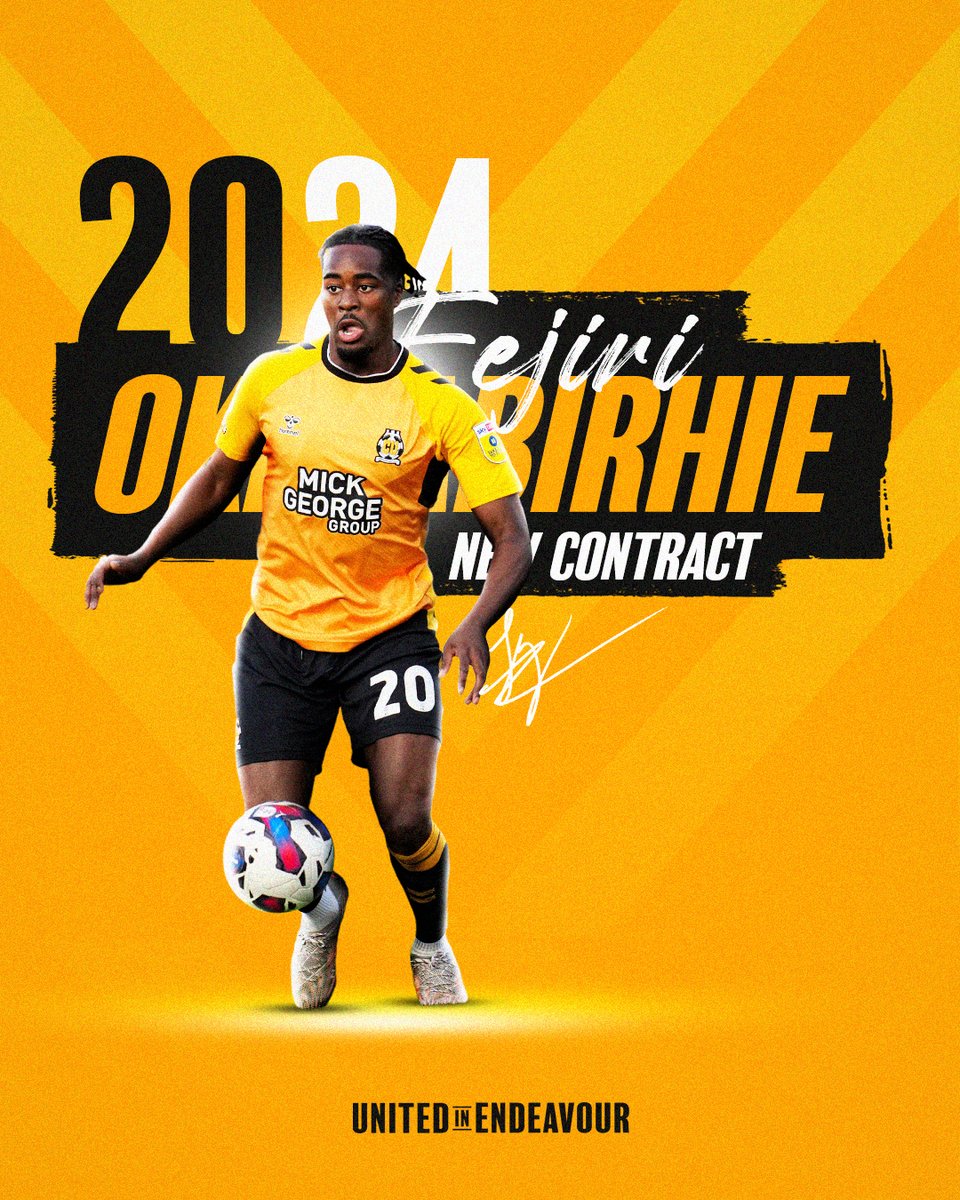 Come on! 🤩

Fejiri Okenabirhie has penned a new one-year deal with the Club. ✍️

#CamUTD | @Fejiri__