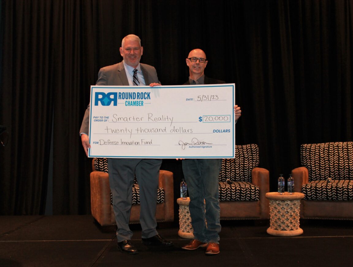 RRCoC's tweet photo. At our Q2 Momentum Breakfast, we had the pleasure of awarding the first recipient of our Defense Innovation Fund grant program to @SmarterReality, a cutting-edge technology company that builds custom software for commercial &amp; government clients. https://t.co/yAMBvDzpSB