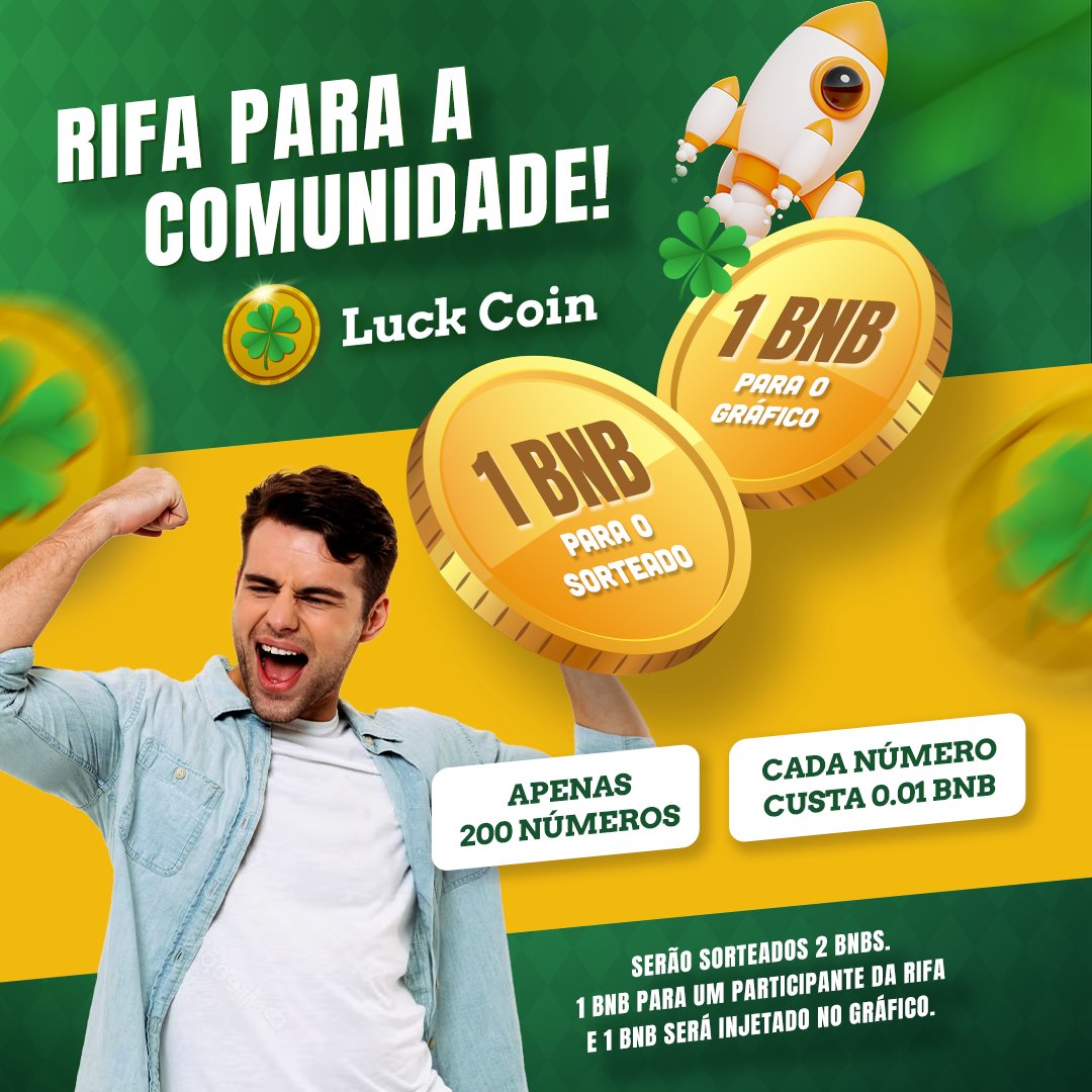 luckcoinoficial's tweet photo. Valor do Prêmio 🎖️ 1 BNB
Valor da injeção 💉 1 BNB

Link para participar: https://t.co/PI3bmy8Hnr  Quantidade de números: 200
Cada número custa 0.01 BNB

Não fique de fora 🚀🚀🚀

#luckcoin #luck #queima #burn #sorteio #promocao #mercedesc180 #iphone14 #token #btc #bitcoin https://t.co/ktbPFo54Gx