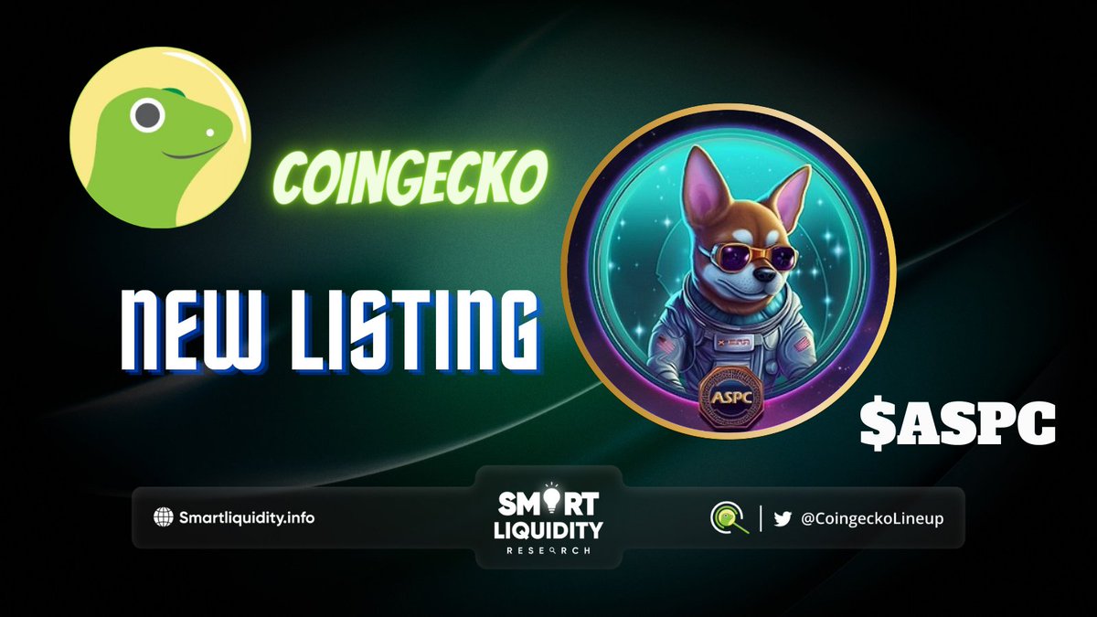 📣 #CoinGecko Hollers a  New listing!

🐕@AstroPupCoin is an innovative, community-driven cryptocurrency that aims to create a new standard for meme coins.

🚀$ASPC Astonishing details:

🐕69B Total supply
🐕1% burn Rate
🐕Built with OpenZeppelin smart contract

🔽VISIT…