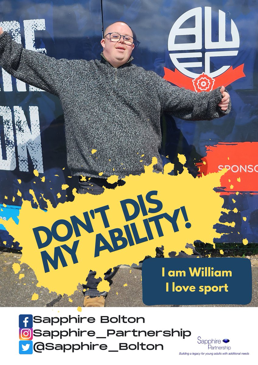 ❗️6 days to go❗️

William is one of our Sapphires who is championing our campaign by talking openly about his abilities 💙
William will be taking over Sapphire social media next Monday so watch out for what he gets up to 😄

#dontdismyability